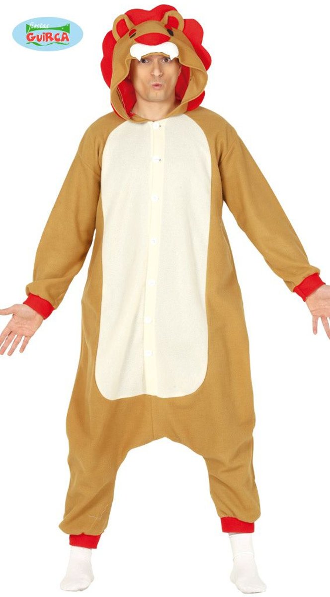 Leeuw & Tijger & Luipaard & Panter Kostuum | Lekker Lui Leeuwen Kostuum | Maat 52-54 | Carnaval kostuum | Verkleedkleding